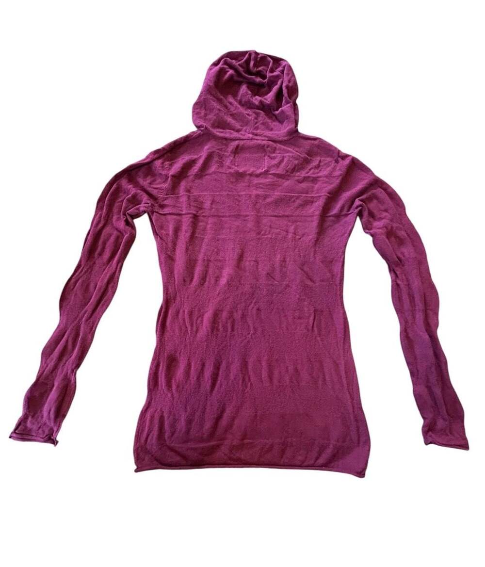 Energie Authentic Long Sleeve Hooded Henley Sweater Magenta Size Large - Picture 2 of 5